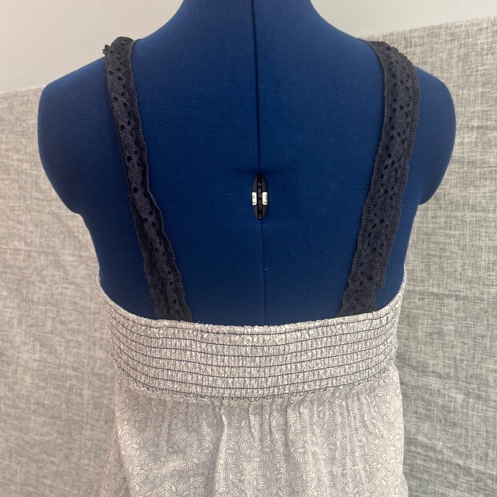 Abercrombie Babydoll Camisole Small Eyelet Navy Lace Y2K Coquette Boho 2000s - Picture 4 of 16